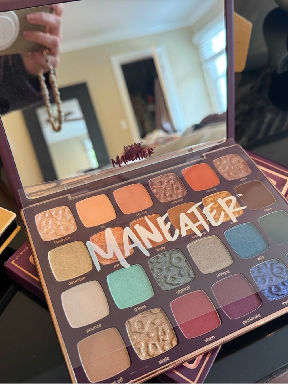 tarte Maneater Eyeshadow Palette - peach, gold, teal, purple, brown
